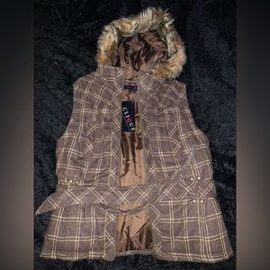 Clique NWT Brown Puffy Vest Jacket